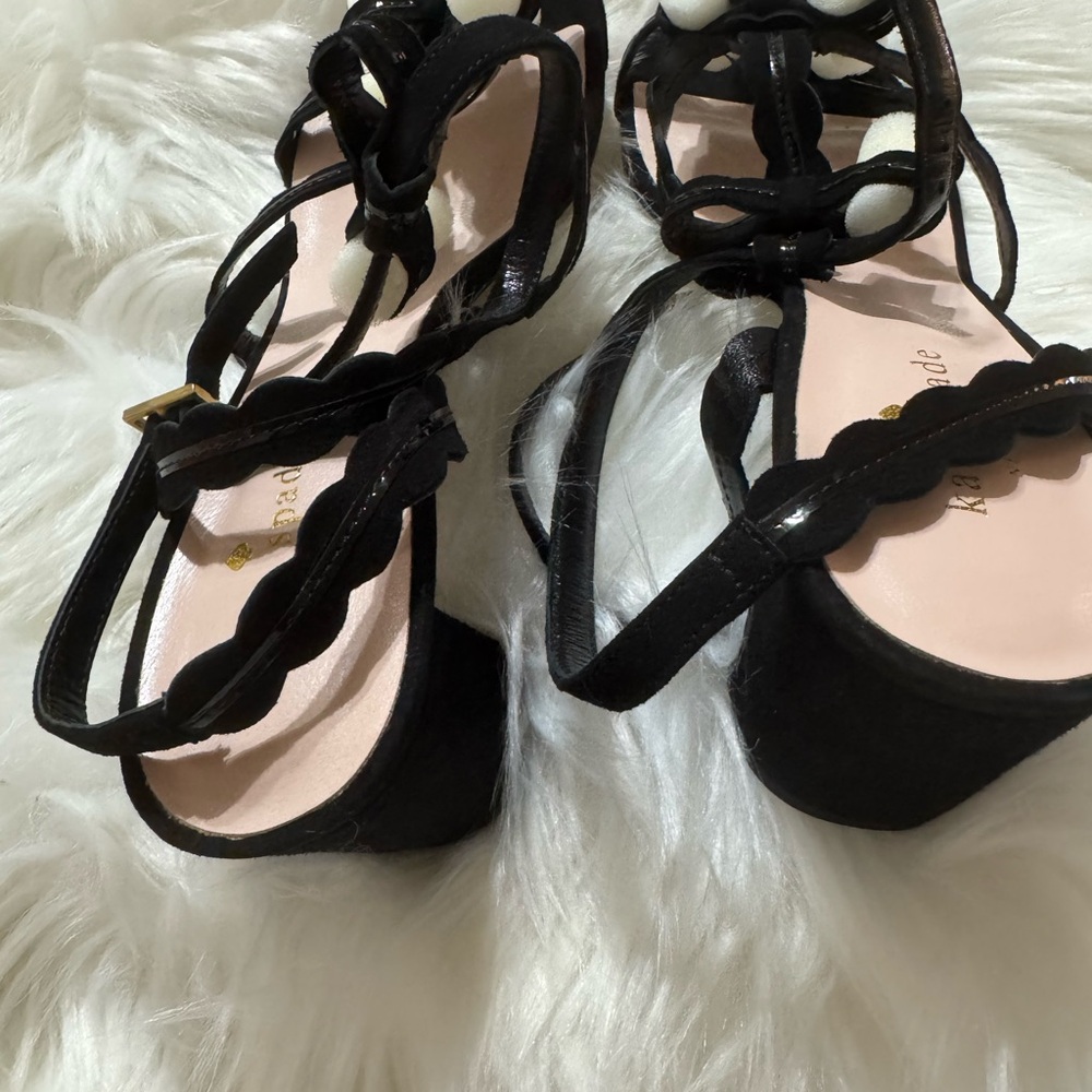Kate Spade New in the box MEDEA black sandal with adorable bows Size 9 - Picture 4 of 10